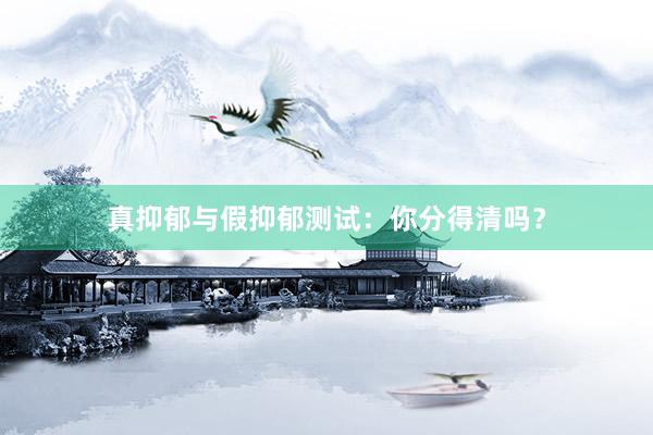 真抑郁与假抑郁测试：你分得清吗？